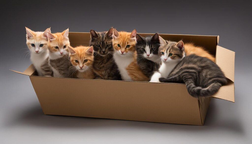 Cats Squeezing Into a Box