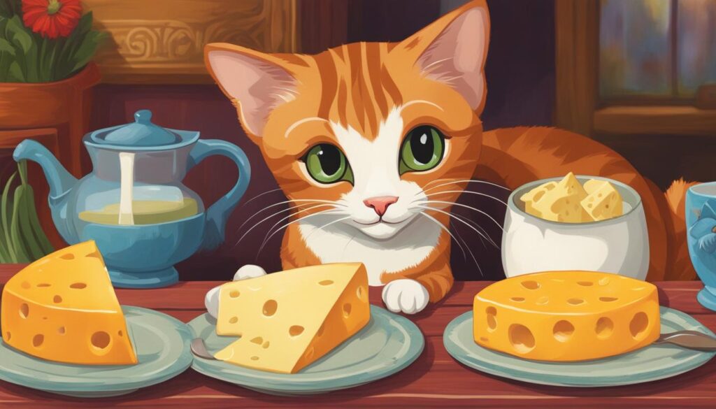 cats eating cheese image