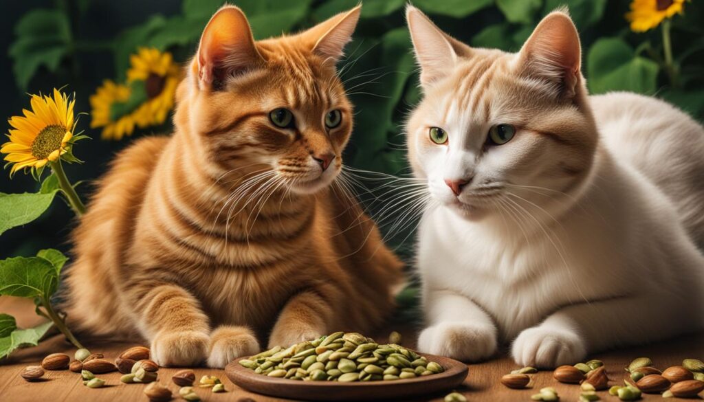 cats eating nuts
