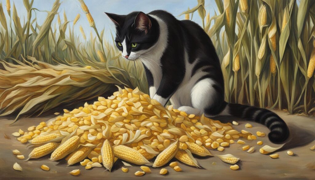 Corn husks and cats