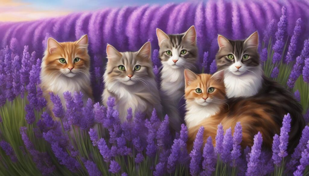 cats and lavender